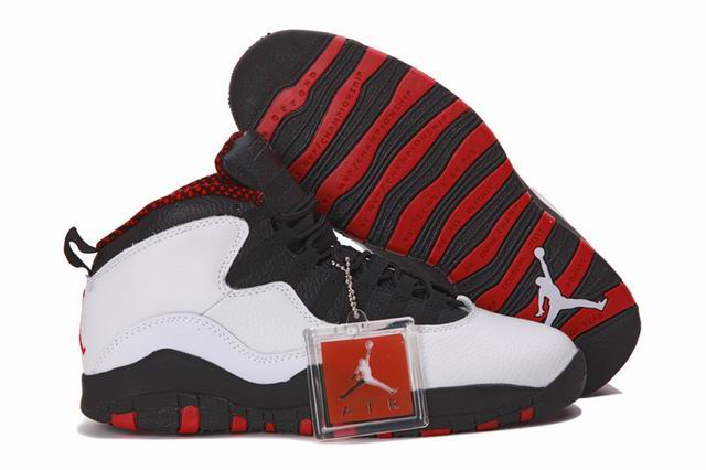 Air Jordan 10 White Black Red AJ X Men's Basketball Shoes-20 - Click Image to Close
